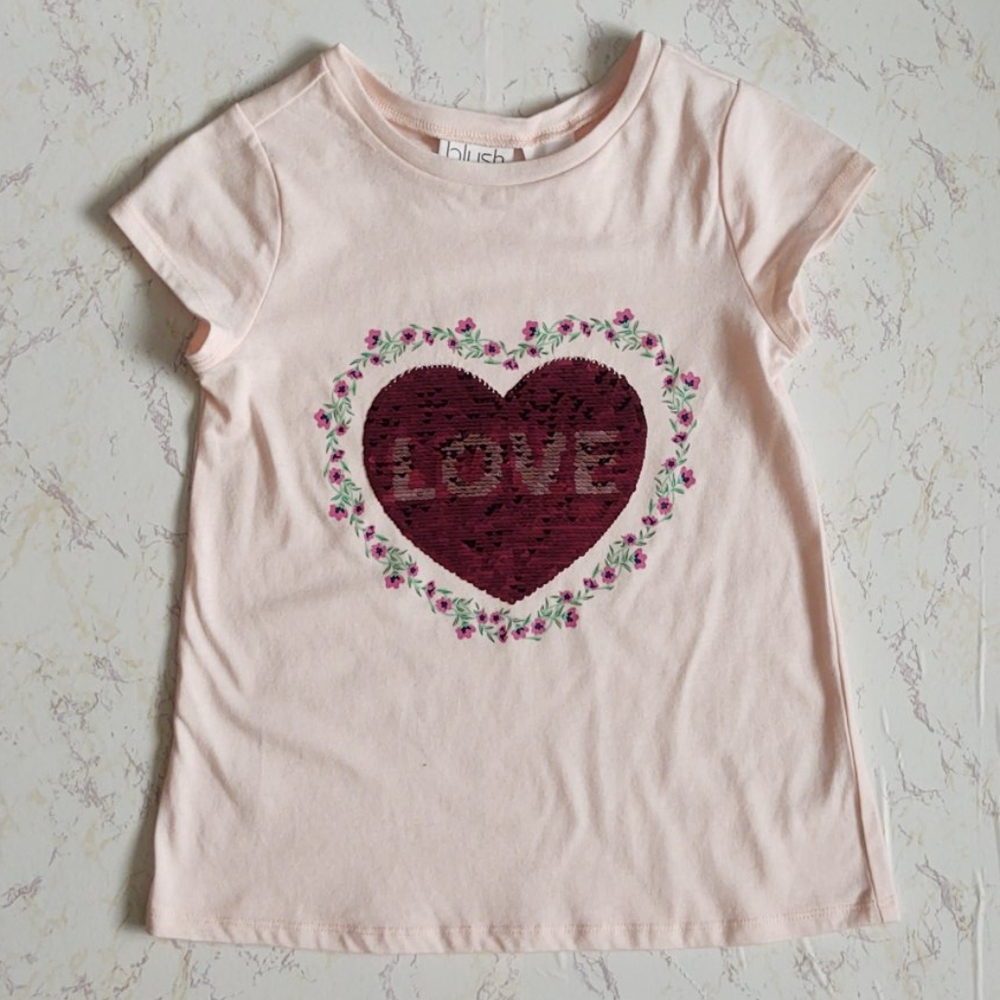 Blush by Us Angels heart  sequin tee size lg 10/12